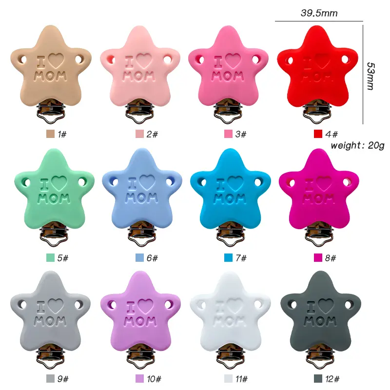 3pcs Silicone Star Pacifier Clip Pacifier Chain Holder Soother Nursing Clips BPA Free Pacifier Chain Accessories