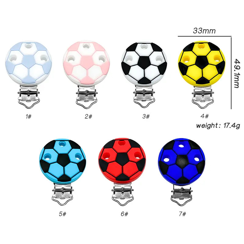 1 set New Baby Silicone Football Beads DIY Baby Cartoon Teething Bracelet DIY Pacifier Chain Accessories Toys