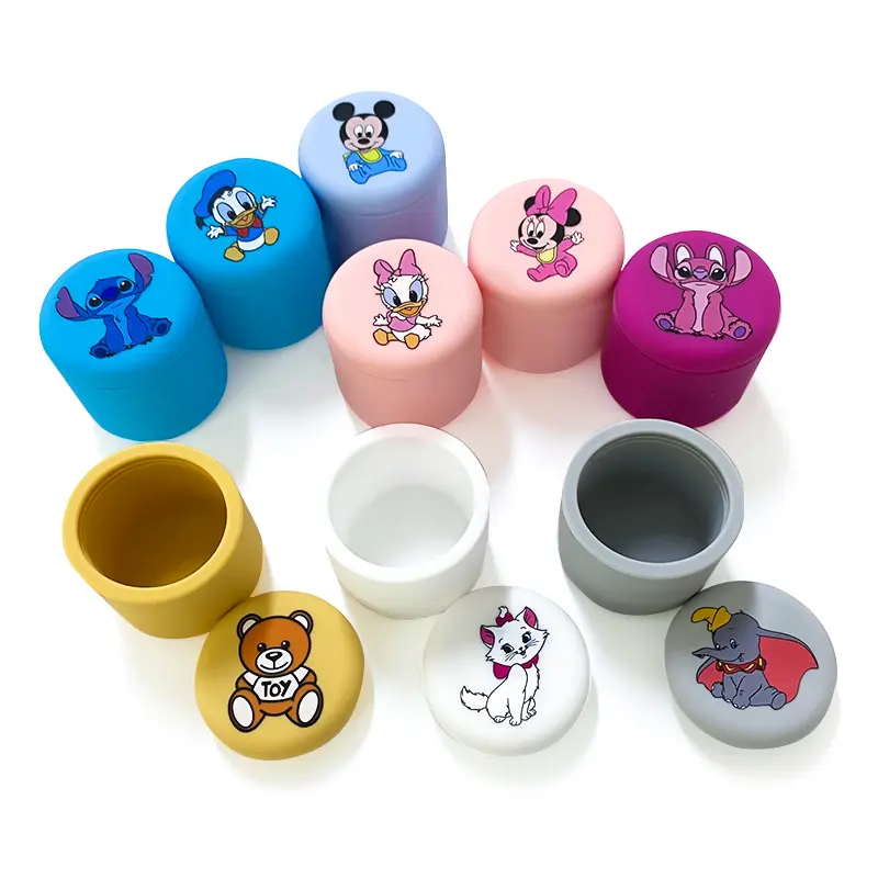 1pcs Silicone Baby Tooth Box Keepsake Teeth Umbilical Curl Hair Collect Boxes Baby Shower Gift