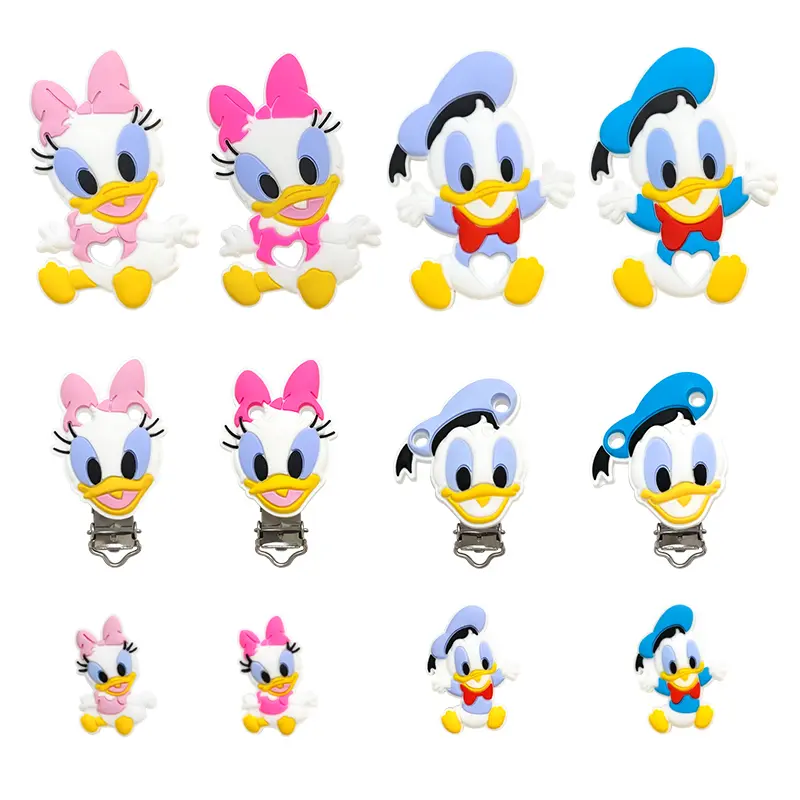 1/3/10pcs Silicone Daisy Donald Baby Pacifier Clips Food Grade Silicone Nipple Holder BPA Free Baby Teething Beads For DIY