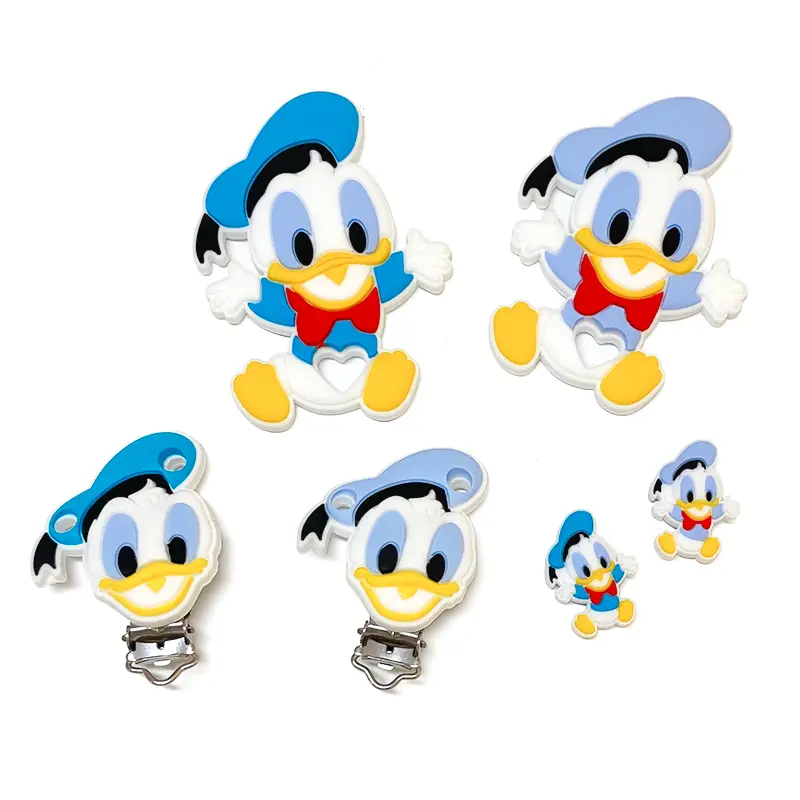 1/3/10pcs Silicone Daisy Donald Baby Pacifier Clips Food Grade Silicone Nipple Holder BPA Free Baby Teething Beads For DIY