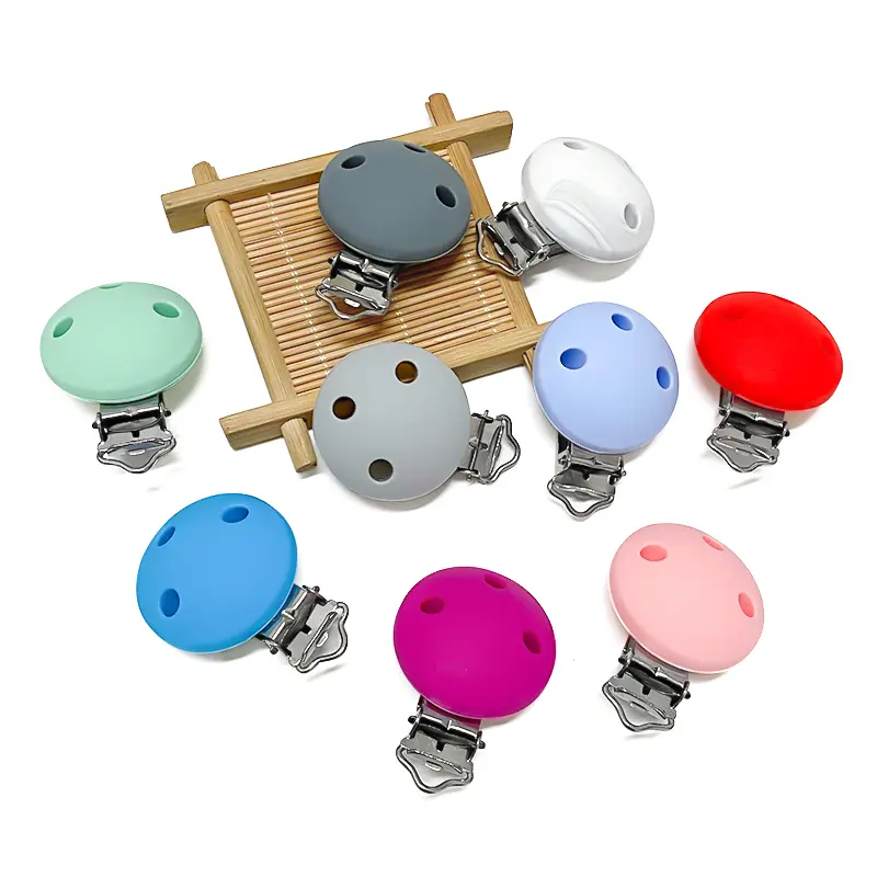 3pcs Silicone Circular Pacifier Clip Pacifier Chain Holder Soother Nursing Clips BPA Free Pacifier Chain Accessories