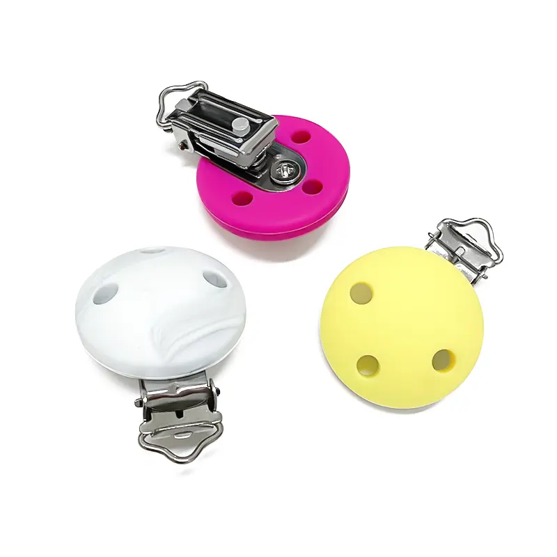 3pcs Silicone Circular Pacifier Clip Pacifier Chain Holder Soother Nursing Clips BPA Free Pacifier Chain Accessories
