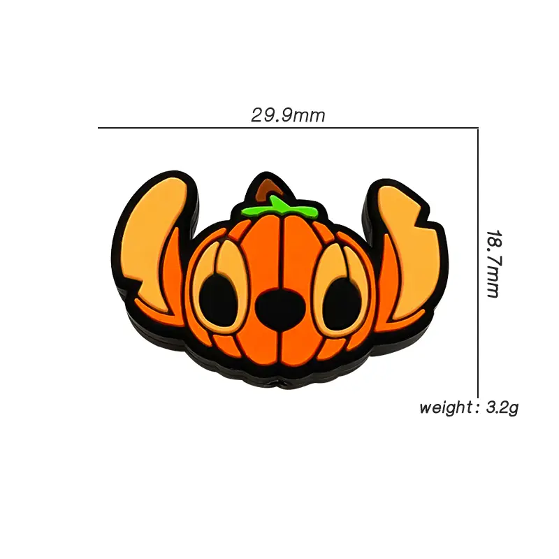 10pcs Stitch Silicone Princess Thumper focal Silicone beads Teether Jewelry Beads Food Grade For pen Pacifier Chain