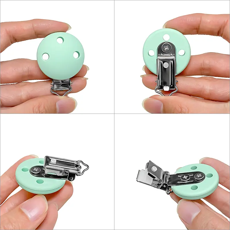 3pcs Silicone Circular Pacifier Clip Pacifier Chain Holder Soother Nursing Clips BPA Free Pacifier Chain Accessories