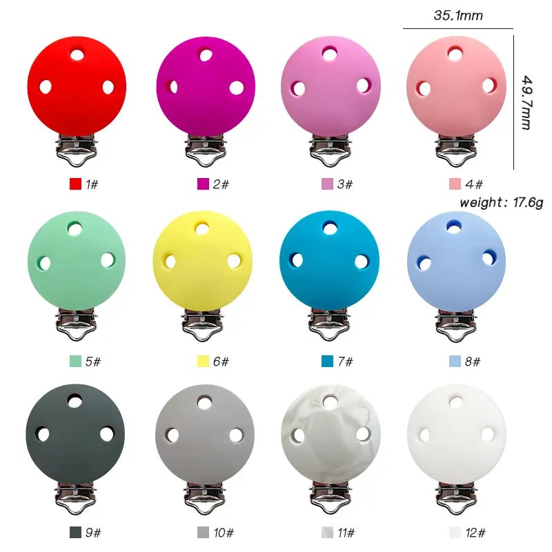 3pcs Silicone Circular Pacifier Clip Pacifier Chain Holder Soother Nursing Clips BPA Free Pacifier Chain Accessories