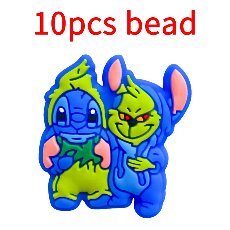 10pcs Disney Beads Silicone Food Grade Baby Teething Beads Cute BPA-Free Baby Teething Toy Pacifier Chain Accessories