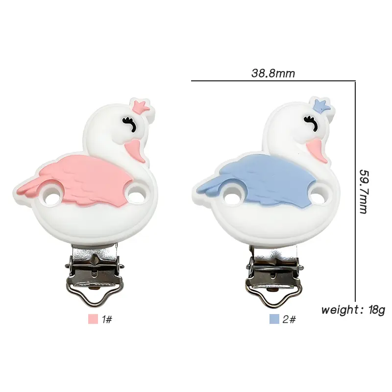 1/3/10pcs Silicone New Swan Beads Teether Food-Grade Chewing Teeth Bead DIY Nipple Chain Jewelry Accessories