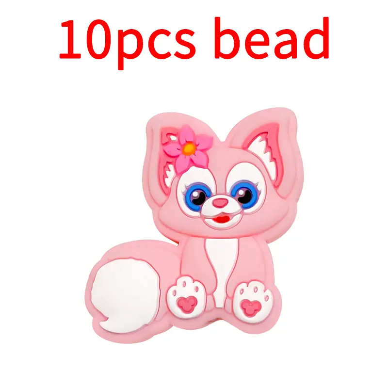 10pcs Disney Beads Silicone Food Grade Baby Teething Beads Cute BPA-Free Baby Teething Toy Pacifier Chain Accessories
