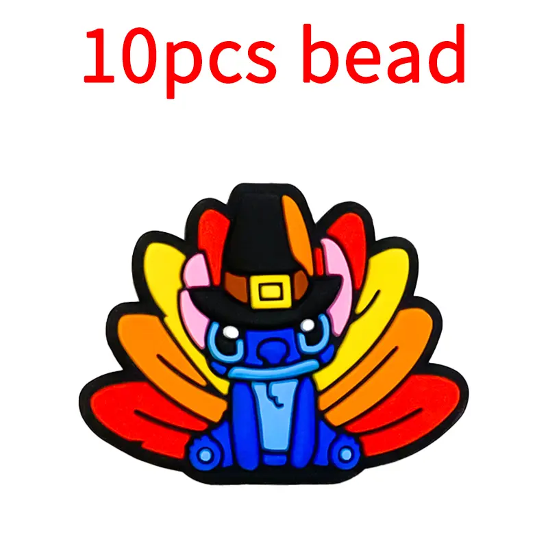 10pcs Disney Beads Silicone Food Grade Baby Teething Beads Cute BPA-Free Baby Teething Toy Pacifier Chain Accessories