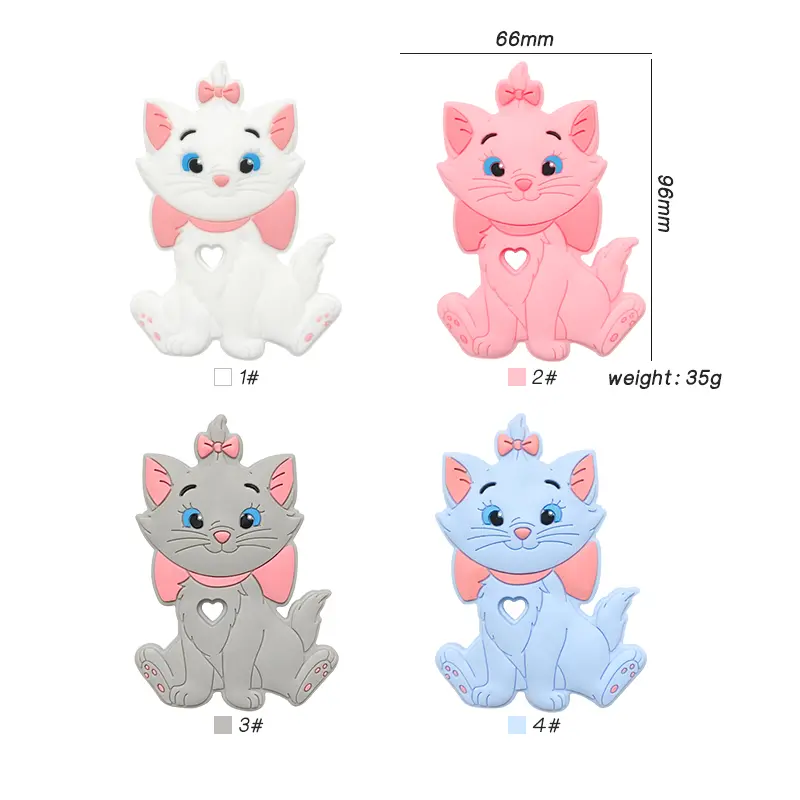 1/3/10pcs Disney Silicone Marie Cat Silicone Pacifier clip Molar Bead DIY Pacifier Chain Jewelry Accessories