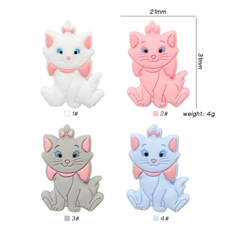 1/3/10pcs Disney Silicone Marie Cat Silicone Pacifier clip Molar Bead DIY Pacifier Chain Jewelry Accessories