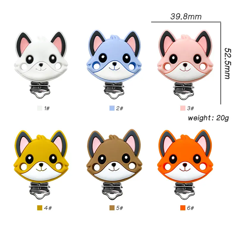 1/3/10pcs New Silicone Teether Cartoon  Squirrel Head Animal Food Grade DIY Baby Teething Teether Toy Accessories Ring
