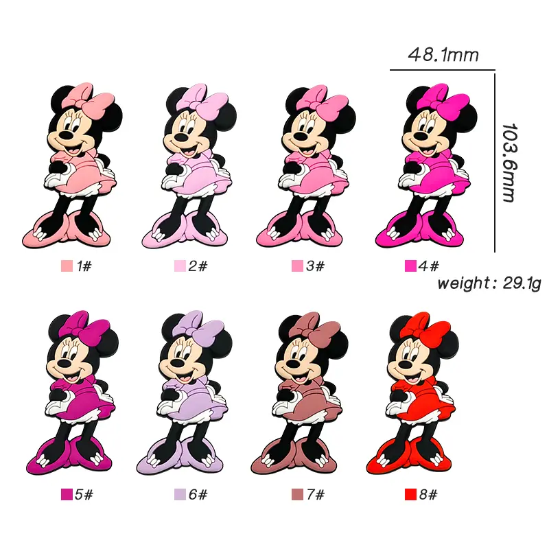 1pcs Disney Silicone Mickey Mouse Teether Gifts Mickey Mouse Pacifier Chain Making Food Grade Silicone Baby Teether