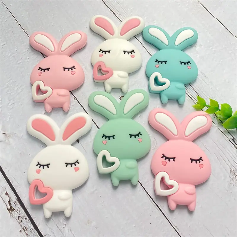 1pcs Silicone Dinosaur Teether Cartoon Animal Rodent Teeth Necklace Food Grade Baby Chew Toy