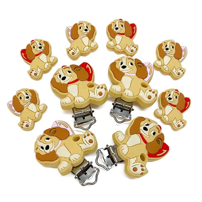 1/3/10pcs Silicone New Puppy Beads Teether Food-Grade Chewing Teeth Bead DIY Nipple Chain Jewelry Accessories