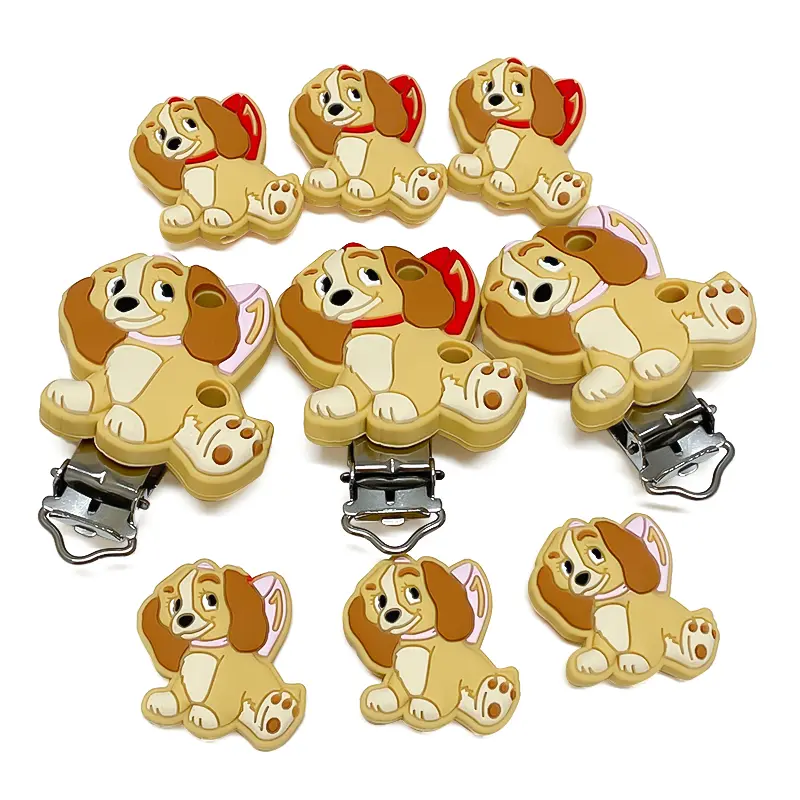 1/3/10pcs Silicone New Puppy Beads Teether Food-Grade Chewing Teeth Bead DIY Nipple Chain Jewelry Accessories