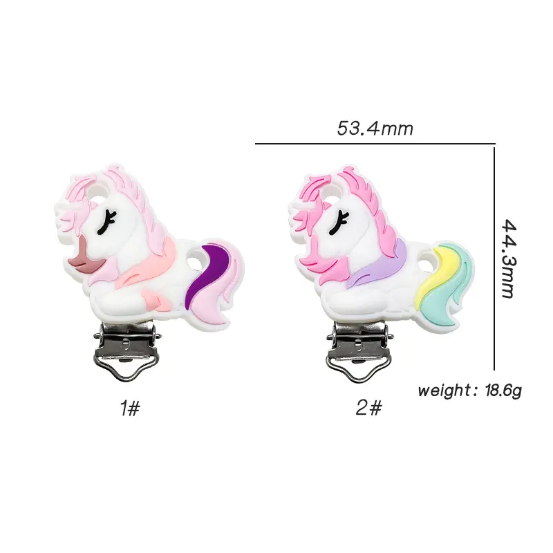 1/3/10pcs Silicone New Unicorn Beads Teether Food-Grade Chewing Teeth Bead DIY Nipple Chain Jewelry Accessories
