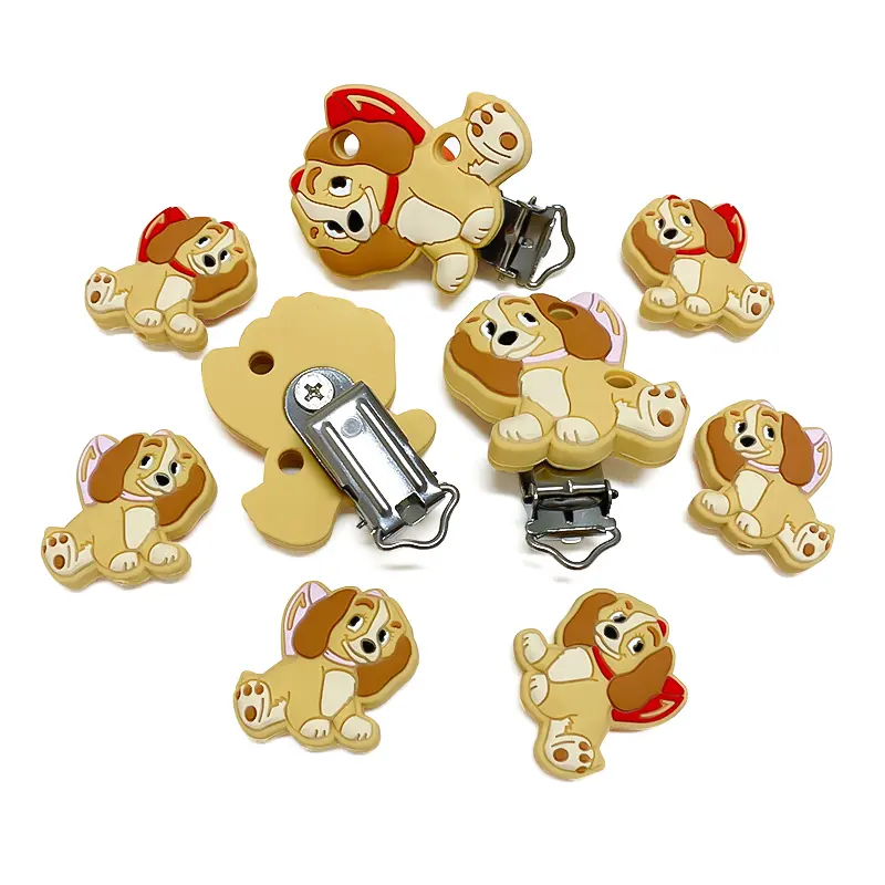 1/3/10pcs Silicone New Puppy Beads Teether Food-Grade Chewing Teeth Bead DIY Nipple Chain Jewelry Accessories