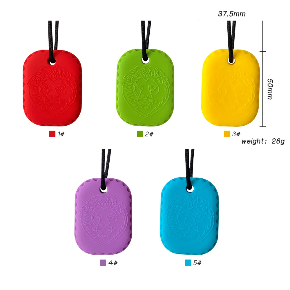 1pcs silicone teether children building block chewing necklace sensory chewing molar pendant oral motor toy for ADHD boy gift