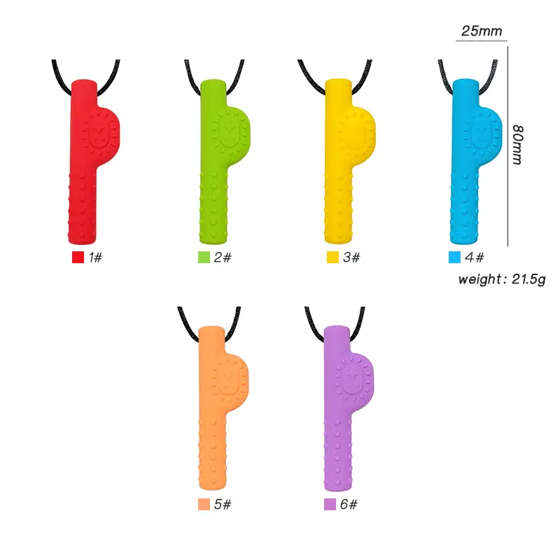 1pcs silicone teether children building block chewing necklace sensory chewing molar pendant oral motor toy for ADHD boy gift