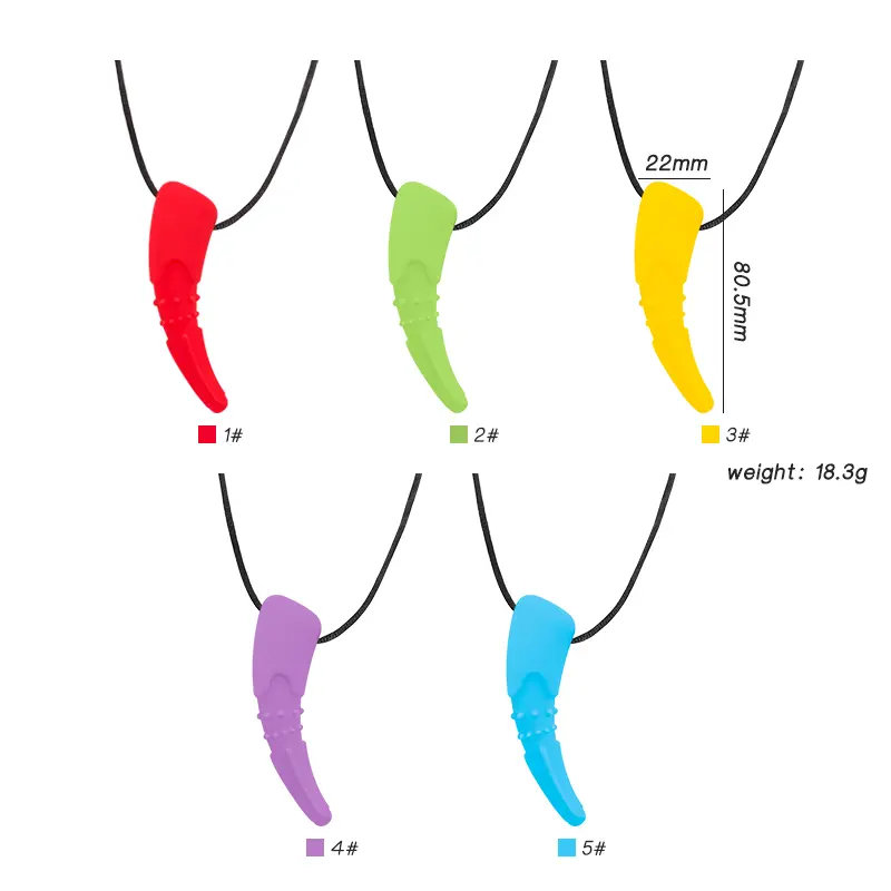 1pcs silicone teether children building block chewing necklace sensory chewing molar pendant oral motor toy for ADHD boy gift