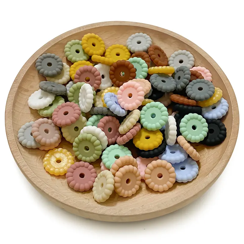 50pc Gasket Silicone Beads 12/15mm Round Silicone Bead for Jewelry Necklace Making DIY Pacifier Chain Clips Baby Toys Accessorie
