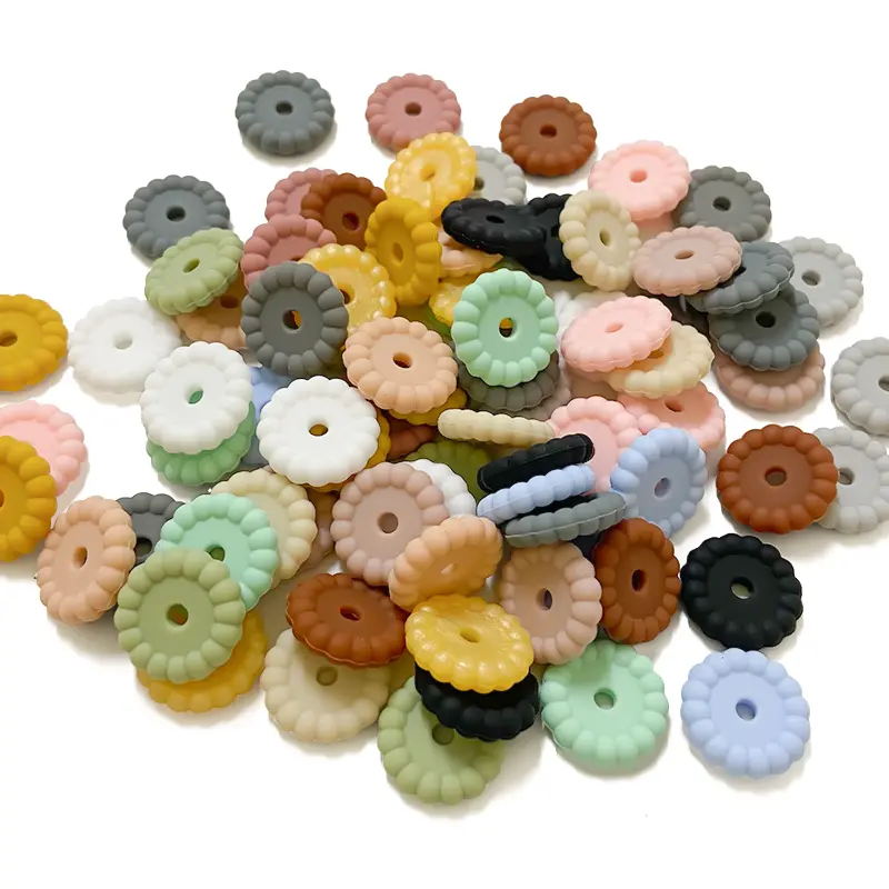 50pc Gasket Silicone Beads 12/15mm Round Silicone Bead for Jewelry Necklace Making DIY Pacifier Chain Clips Baby Toys Accessorie