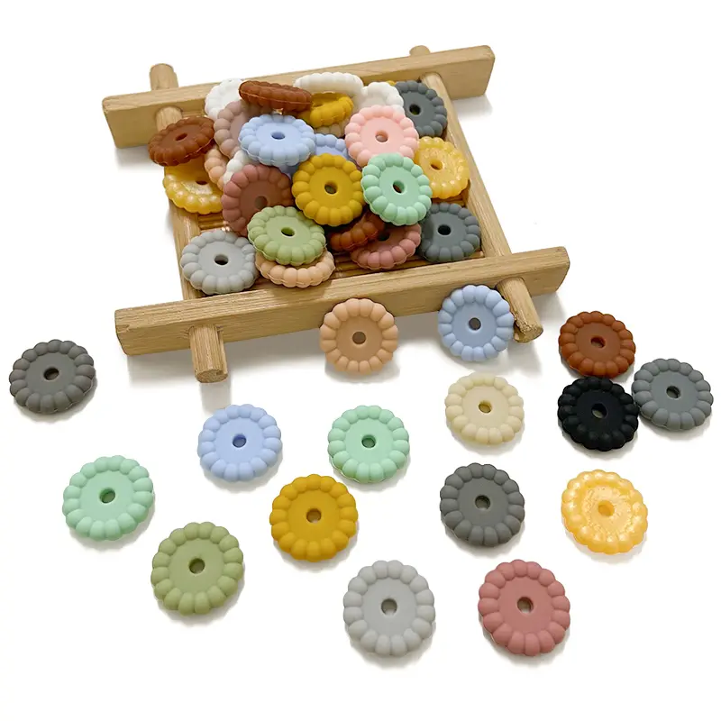 50pc Gasket Silicone Beads 12/15mm Round Silicone Bead for Jewelry Necklace Making DIY Pacifier Chain Clips Baby Toys Accessorie