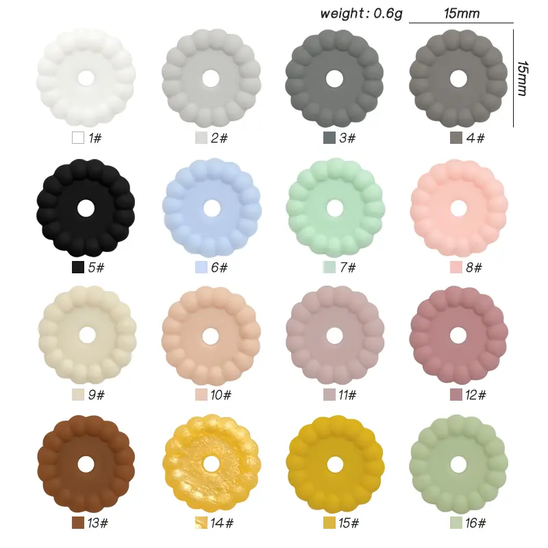 50pc Gasket Silicone Beads 12/15mm Round Silicone Bead for Jewelry Necklace Making DIY Pacifier Chain Clips Baby Toys Accessorie