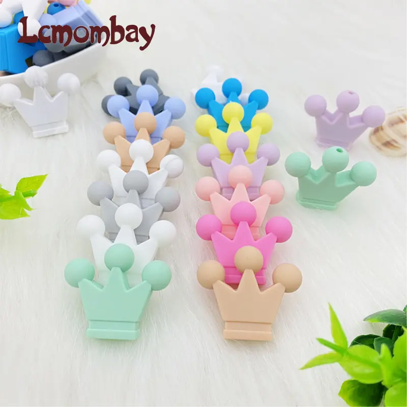 10pcs Food Grade Crown Silicone Beads Baby Teething Toys  Silicone DIY Pacifier Chain Pendant Accessories Baby Teethers