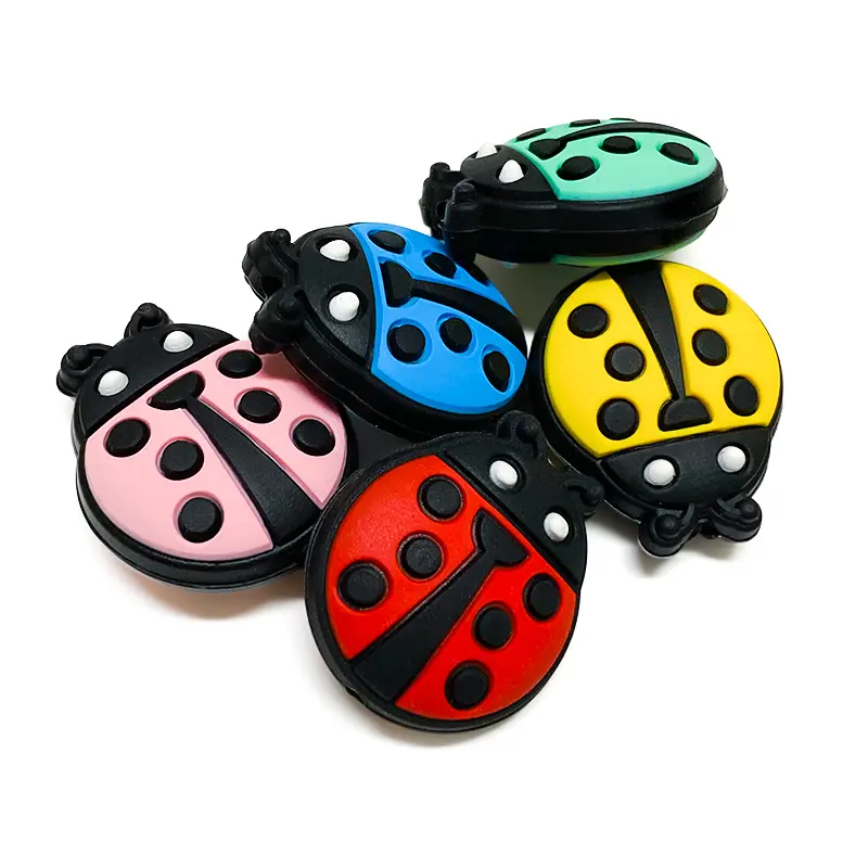 10pcs Mini Ladybug Silicone Beads Baby Dummy Cartoon Pacifier Toy Accessories