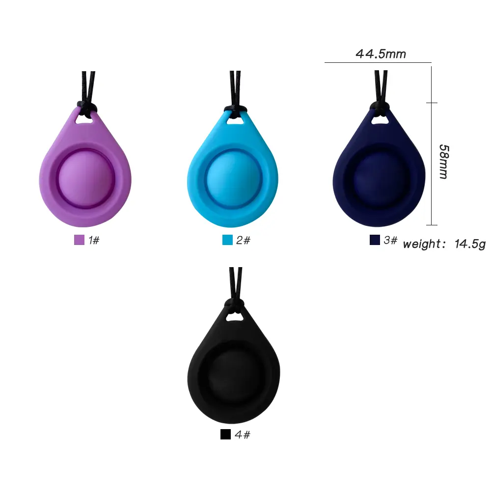 1pcs Gem Silicone Teethers Crystal Chew Necklace Sensory Pandent Chewing Toy for Kids Boys Girls Autism