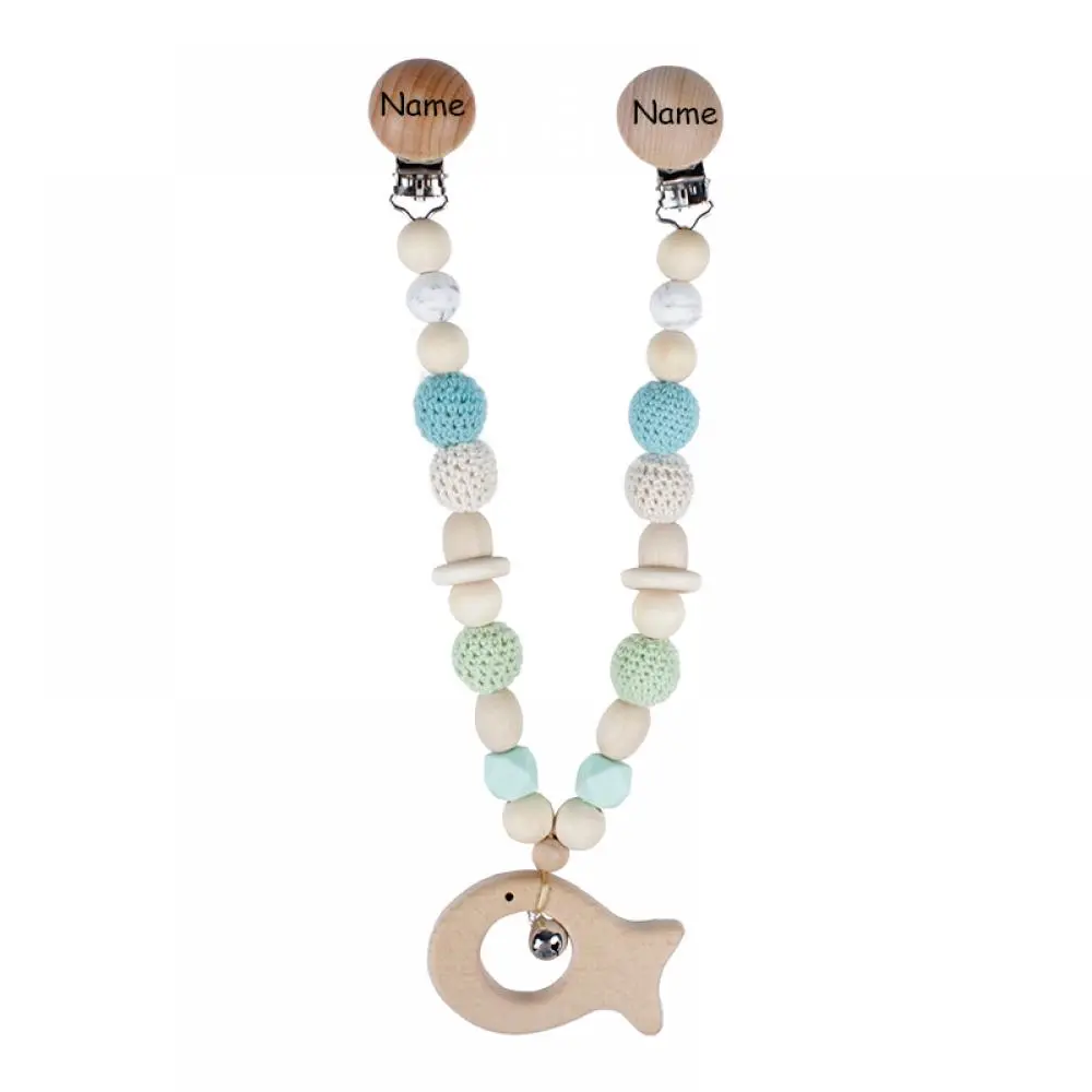 New Baby Pacifier Chain Personalized Name Custom Baby Dummy Nipple Holder Clip Babies Accessories Pendant Teething Toy Chew Gift