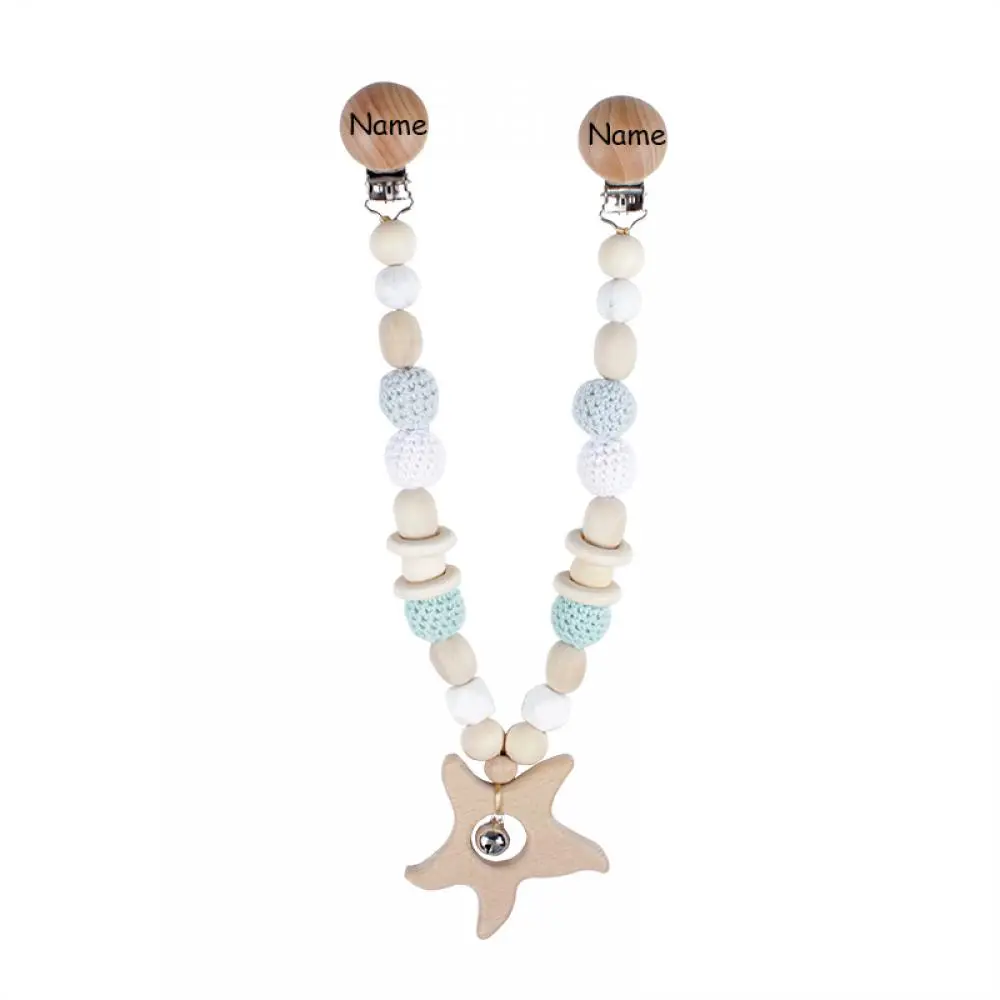 New Baby Pacifier Chain Personalized Name Custom Baby Dummy Nipple Holder Clip Babies Accessories Pendant Teething Toy Chew Gift