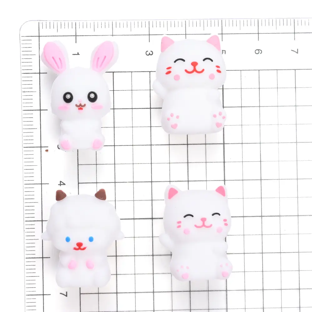5Pcs Cartoon Cute Animal Silicone Beads Suitable For Baby Teething Chewing Toys DIY Bracelet Baby Accessory Production