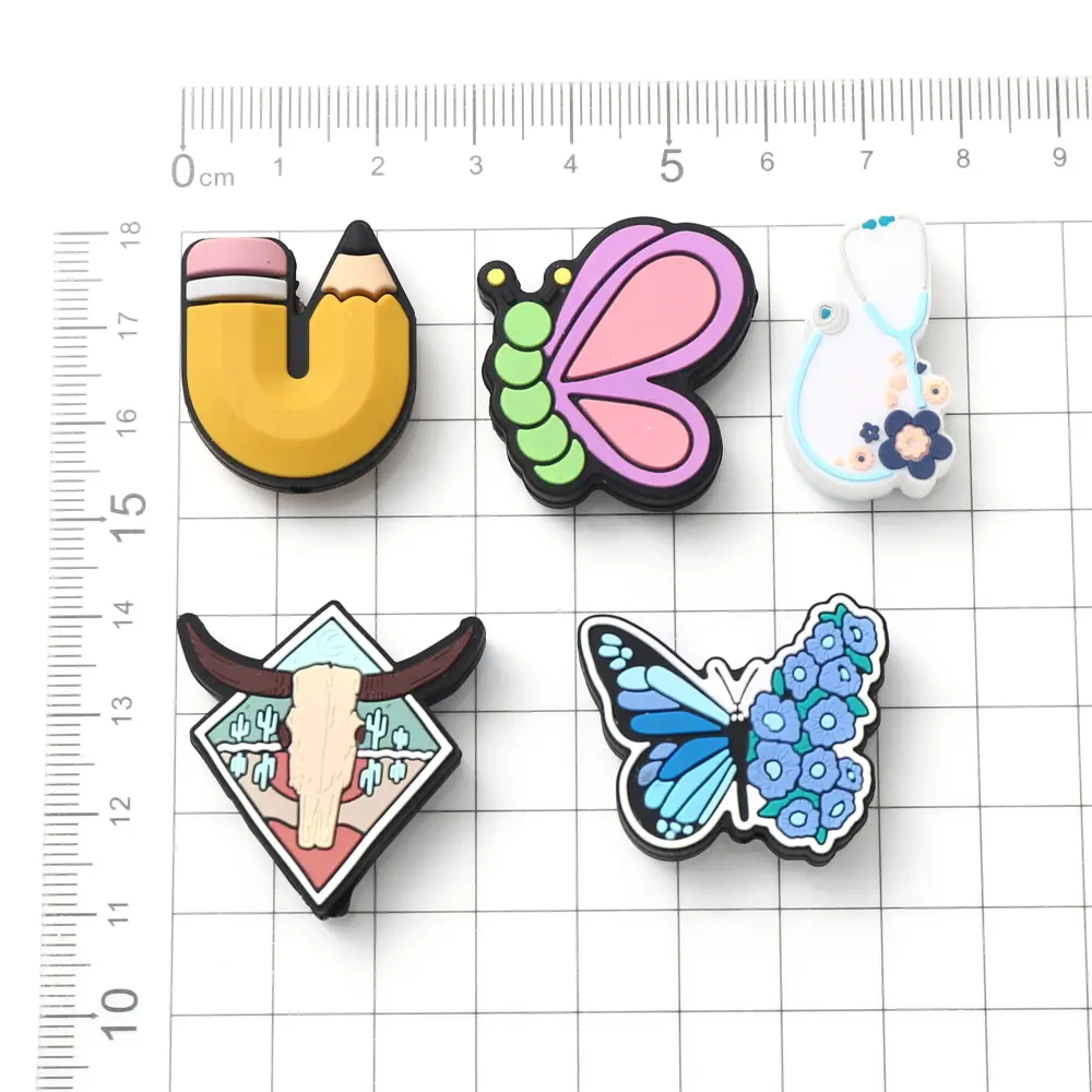 10Pcs Cartoon Animal Silicone Beads Flower Butterfly Teether Chew Beads For Jewelry Making DIY Baby Pacifier Chain Plastic Pen