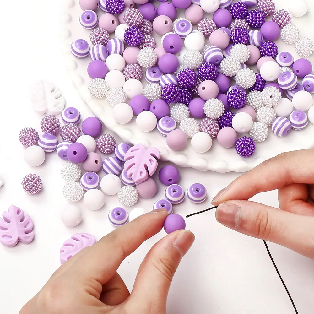 74Pcs  12mm Silicone Round Food Grade Leaf Focal Beadsfor DIY Baby Teether Soother Nipple Chain Dummy Clips Necklace Chew Toy