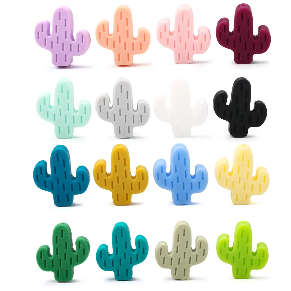 32Pcs Cactus Beads Octagonal Beads Green Festive Decoration Beads DIY Handmade Baby Necklace Bracelet Pacifier Chain Accessorie