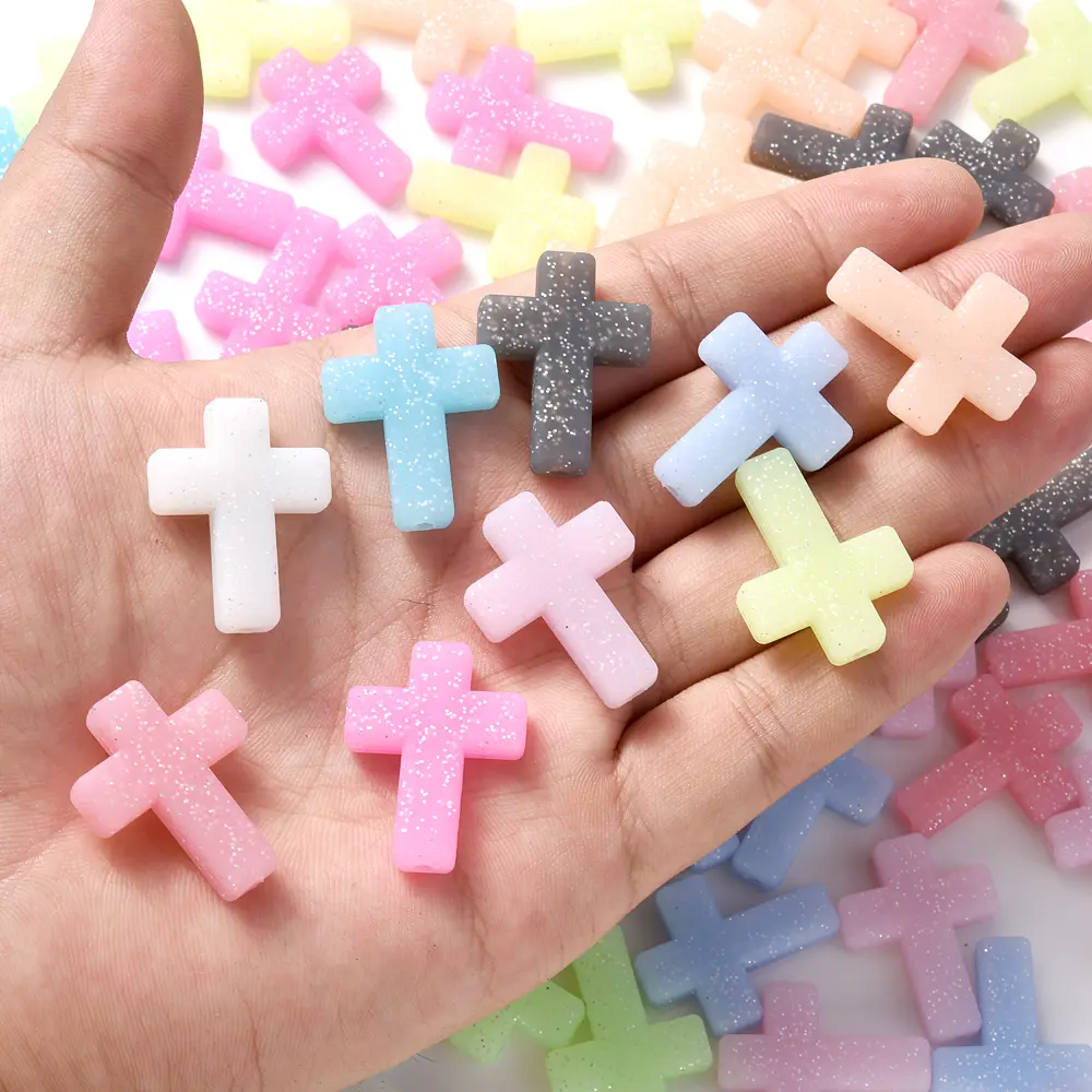 22x29mm 10Pcs Food Grade Silicone Cross Beads Baby jewelry accessories DIY  Care Toys Do Not Contain BPA Jewelry Accessory