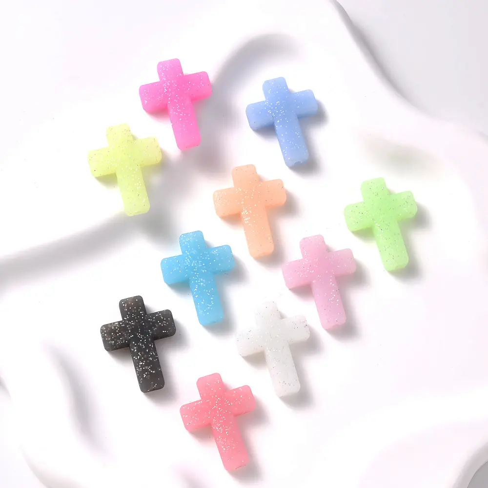 22x29mm 10Pcs Food Grade Silicone Cross Beads Baby jewelry accessories DIY  Care Toys Do Not Contain BPA Jewelry Accessory