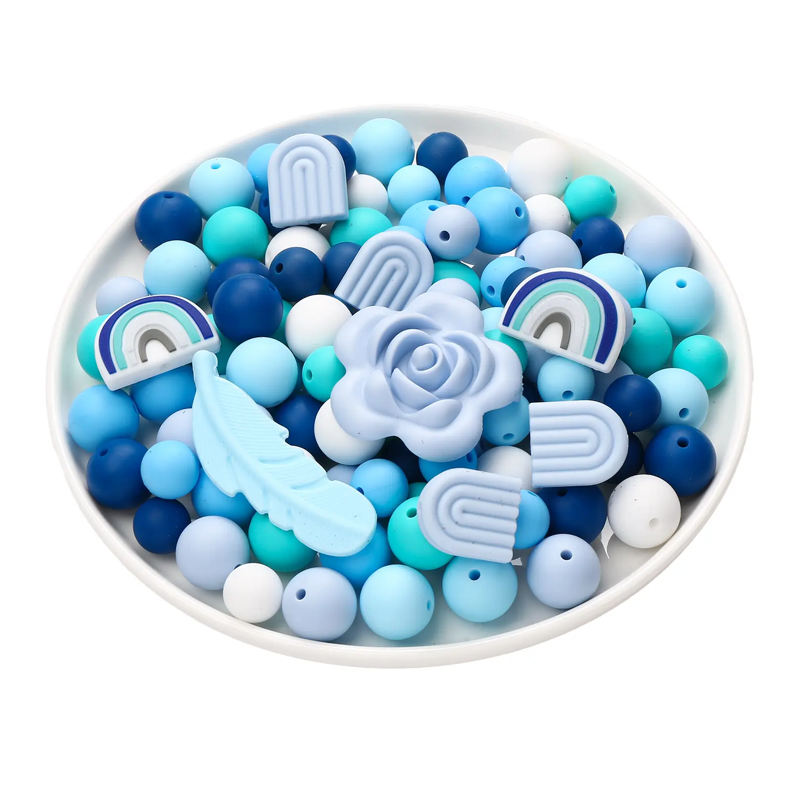 104Pcs Cute And Sweet Silicone Bead Set Food Grade Newborn DIY Pacifier Chain Necklace Accessories Baby Chew Teething Toy