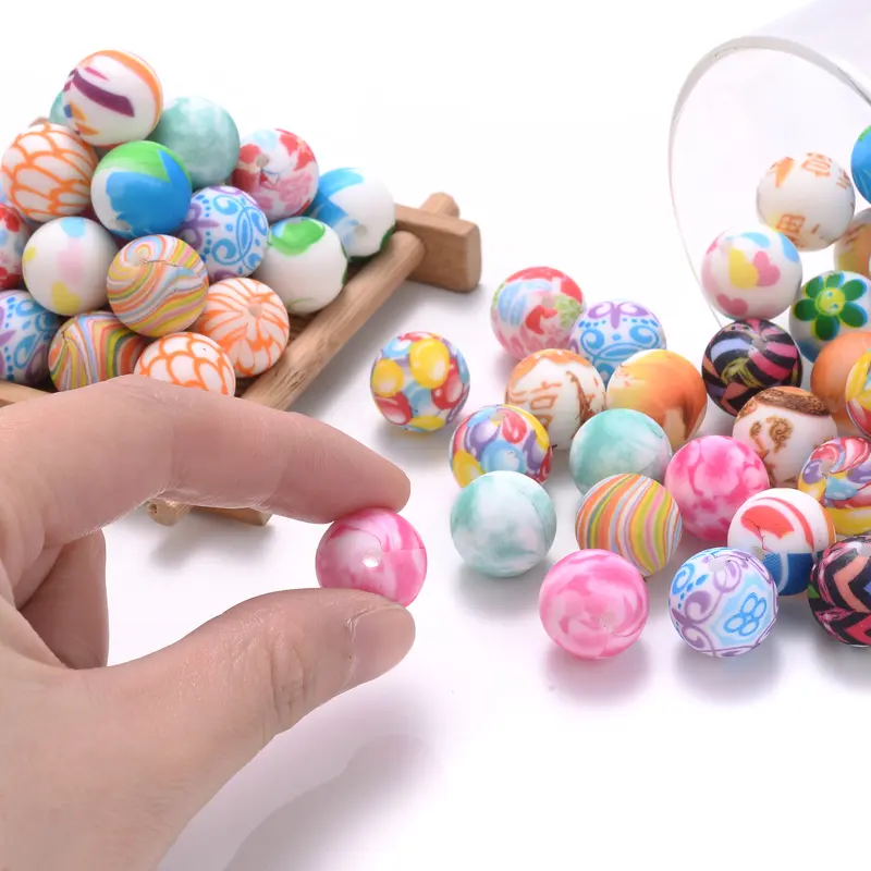 15mm 10Pcs Colorful Round Silicone Bead Food Grade Teether Teething Chew Bead For Jewelry Making DIY Baby Nursing Pacifier Chain