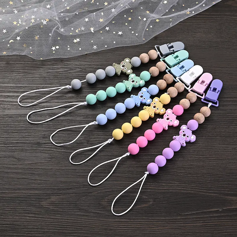 Baby Soother Plastic Pacifier Clip Animal Cartoon Silicone Dummy Holder Chain For Baby Nipple Chain Nursing Chew Toy Shower Gift