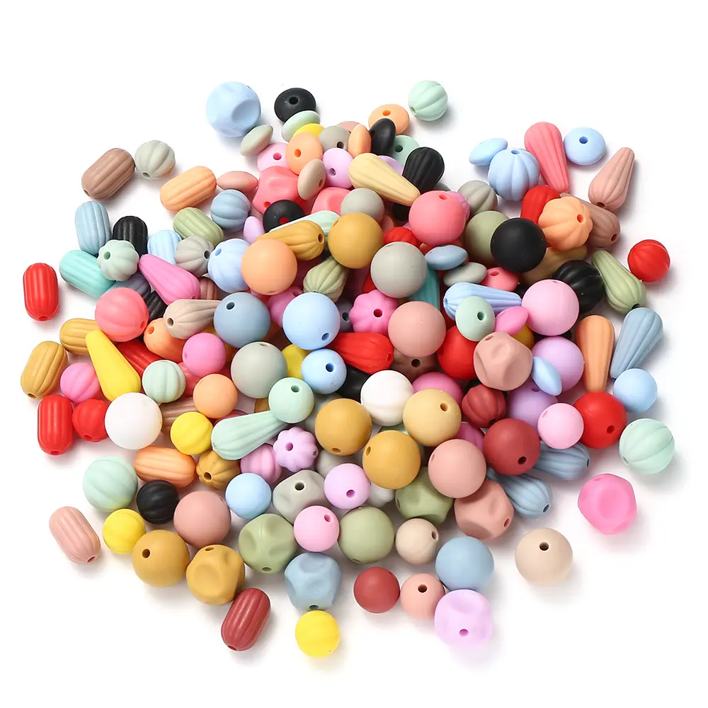 60Pcs 15mm Lantern Round Shape Silicone Teething Beads Baby Teether For DIY Nursing Necklace Food Grade Chew Beads Accessories