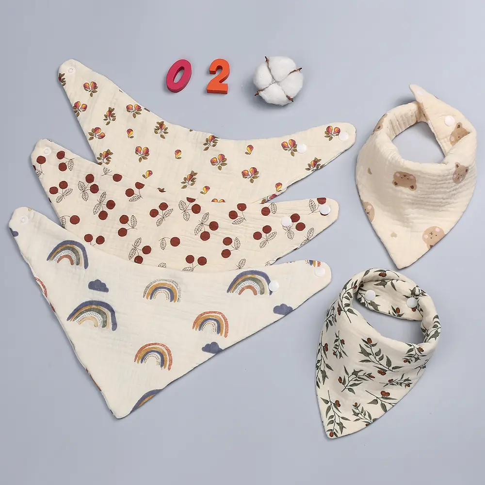 1Pc New Baby Drooling Bib Baby Teething Soothe Towel High Absorbent Stylish Floral Bib Dropship for Infant Feeding Accessories