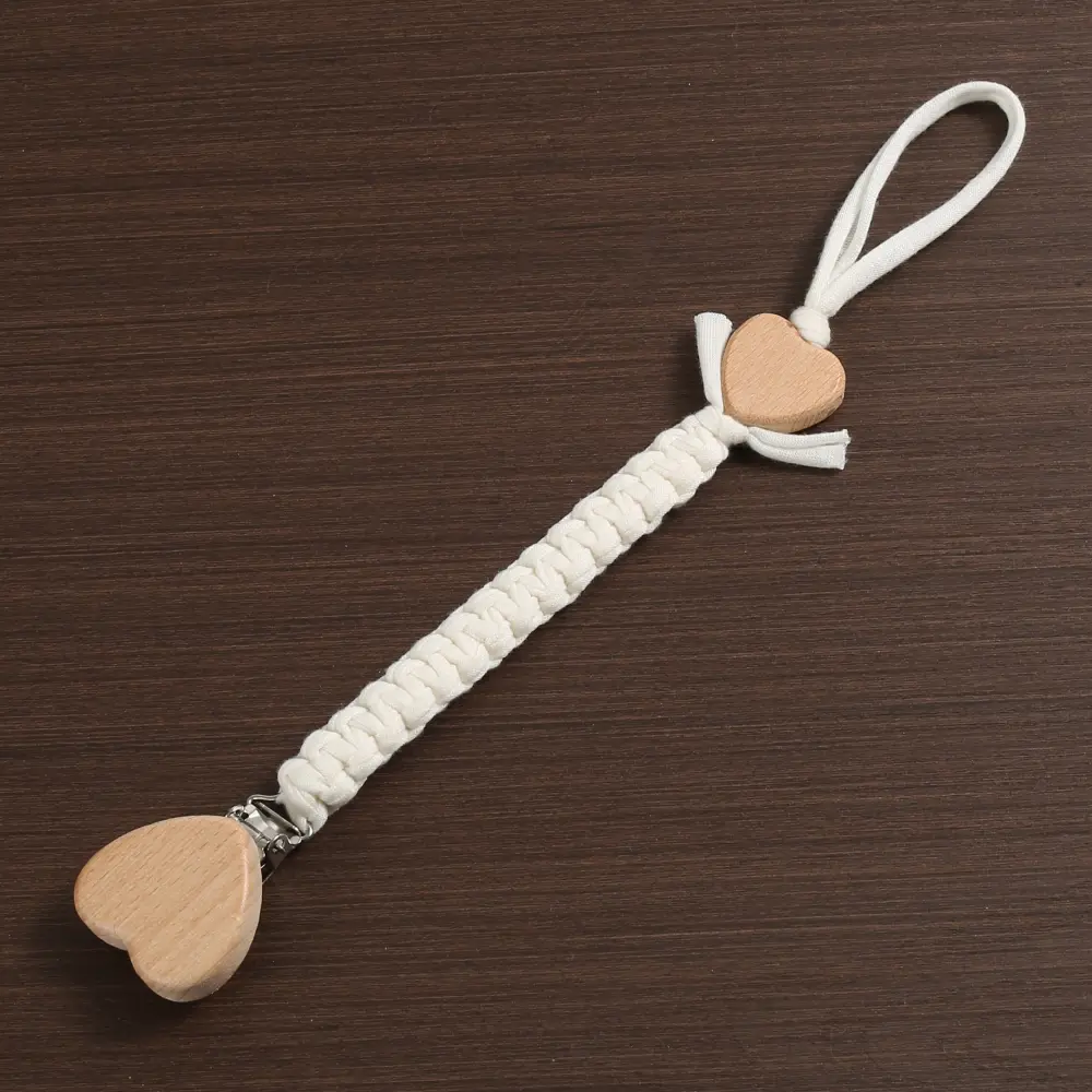 New Pacifier Weave Chain Pendant for Teeth Care Wooden Nipple Holder Soother Chain Clips Teethers for Baby Accessories