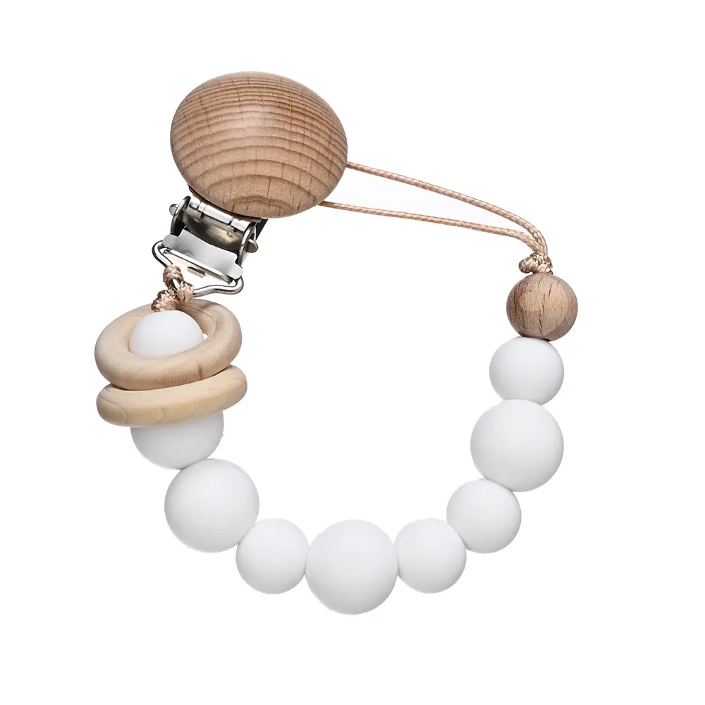 Silicone Beads Infant Nipple Appease Soother Chain Clips Dummy Holder Nipple Clip Baby Anti-drop Chain Pacifier Clips