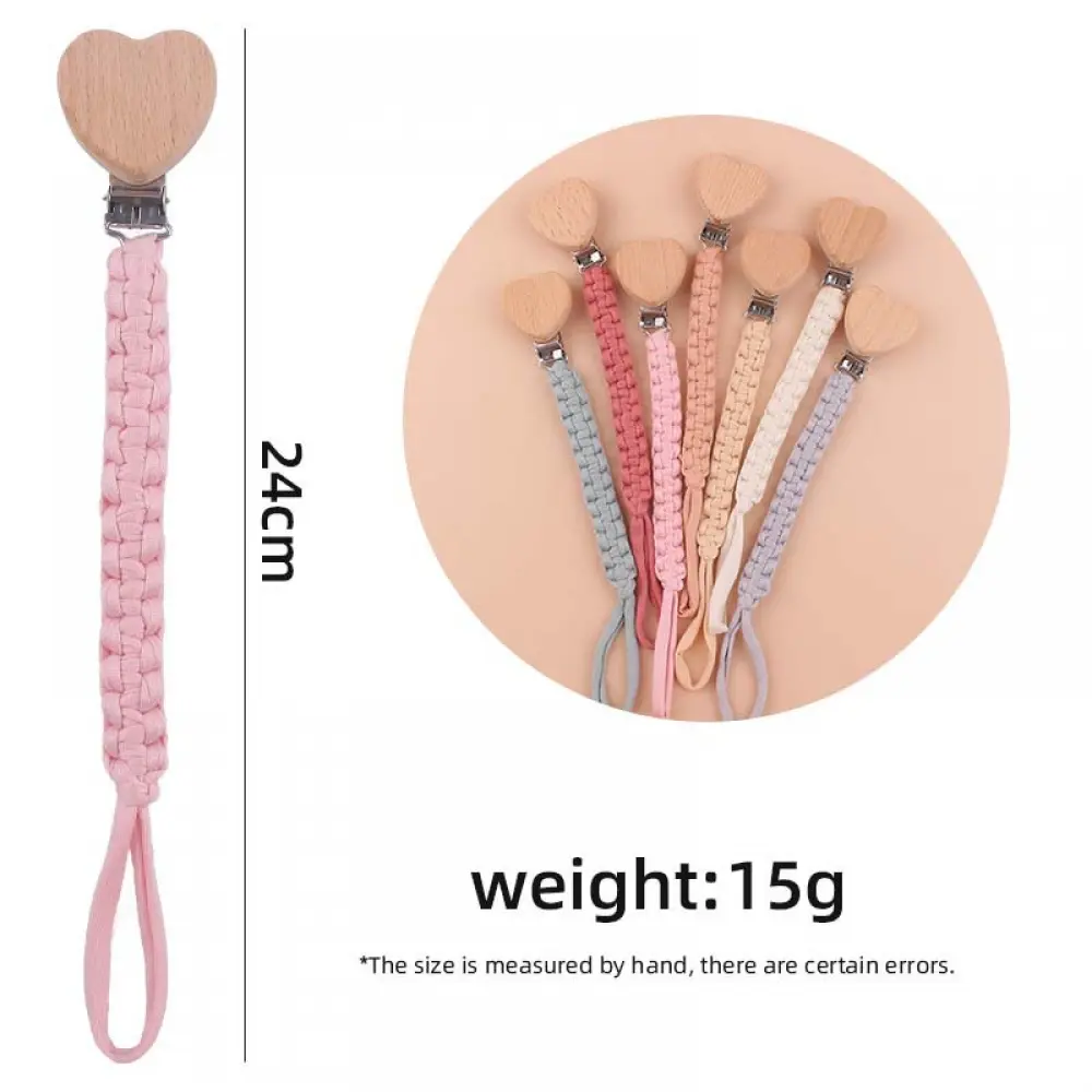 Personalized Baby Braid Weave Pacifier Chain Wooden Bead Custom Name Nipple Dummy Clip Engraved Infant Pacifier Holder Baby Gift