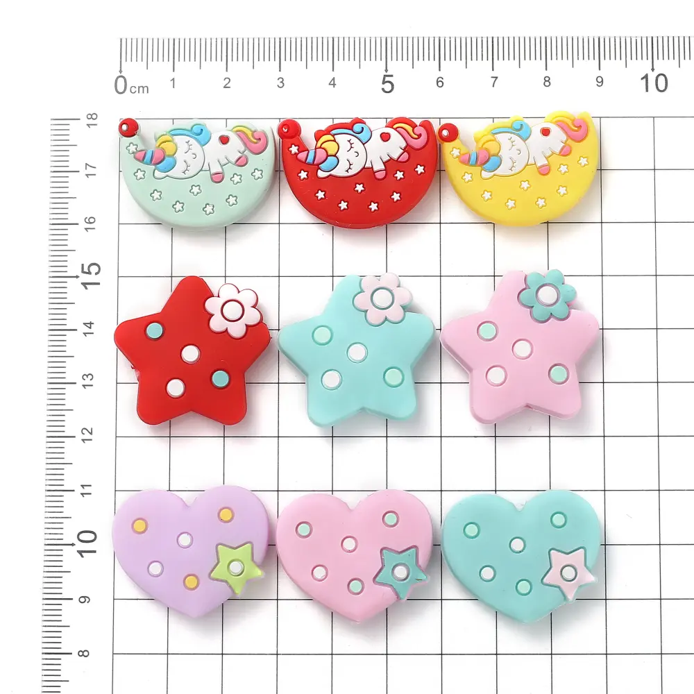 10Pcs Food Grade Silicone Beads 21x29mm Cartoon Animal Moon Beads For Nursing Chew Toy DIY Pacifier Chain Necklace Accessory